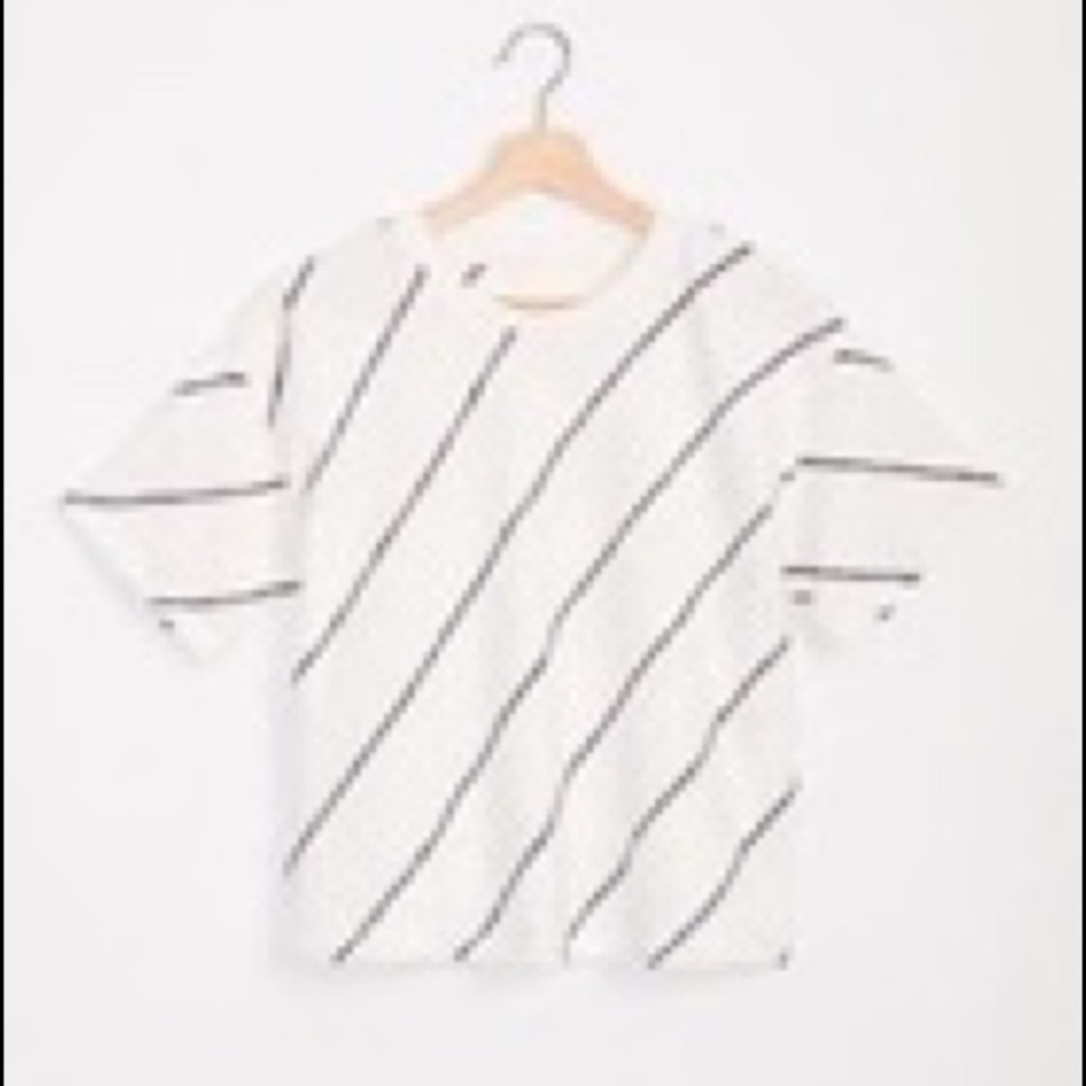 Lou and Grey striped slub jersey cropped tee